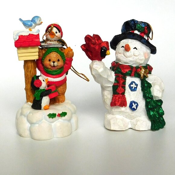 San Francisco Music Box Company Lot Musical Hanging Ornaments Snowman Bear - Picture 3 of 10